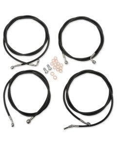 LA Choppers Black Vinyl Standard 15"-17" Extended Cable Kit ABS FLHT/X 17