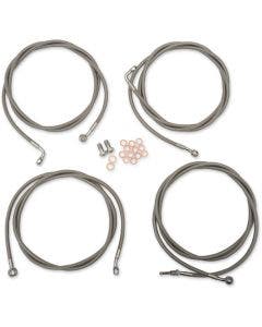 LA Choppers Stainless Braided Standard 15"-17" Extended Cable Kit ABS FLHT/X 17