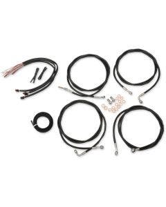 LA Choppers Black Vinyl Complete 12"-14" Extended Cable Kit ABS FLHT/X 17