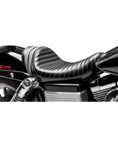 Le Pera LK-411GY Black Gray Stripes Café Stubs Spoiler Solo Seat Harley Dyna 06-