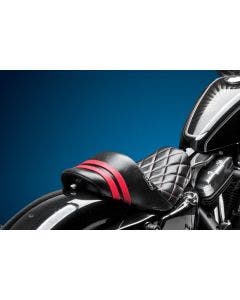 Le Pera Stubs Spoiler Seat W/Red Stripes and Diamond 4 Harley 04-06/10-22 XL Models
