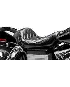 Le Pera LK-421 DM Diamond Vinyl Stubs Cafe Solo Seat 06-17 Harley Dyna FXD/WG