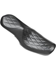 Le Pera LK-815DM Black Diamond Stitch Villain 2 Up Seat for Harley Dyna 06-17