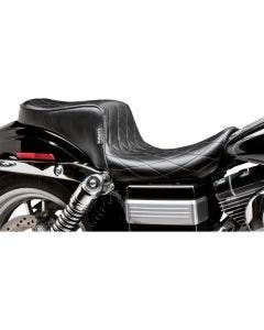 Le Pera LN-023 DM Diamond Stitch Cherokee 2 Up Seat Harley Dyna FXDWG 96-03