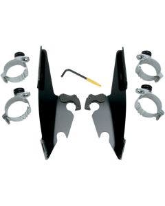 Memphis Shades MEB8976 Black Trigger Lock Mount Batwing Fats Slims FXDL FXD FXDB