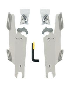 Memphis Shades Polished Trigger Lock Mount Batwing Fats Slims Harley FLST