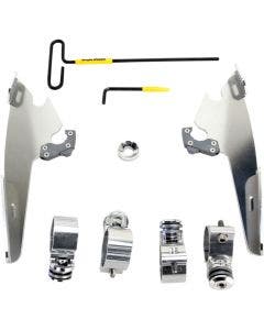 Memphis Shades Polished Trigger-Lock Mount for Batwing Fairing Harley 883L 11-18