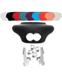 Memphis Shades Batwing Fairing Polished Trigger Lock Mount Shield Dyna Fat Bob