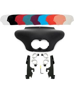 Memphis Shades Batwing Fairing Black Trigger Lock Mount Shield Dyna FXDF Fat Bob