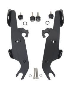 Memphis Shades MEM8988 Black Trigger Lock Mount Batwing Fats Slims Harley FLST