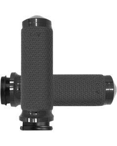 Avon Grips Black Anodized Medium Round Memory Foam Grips for Harley TBW 08-23