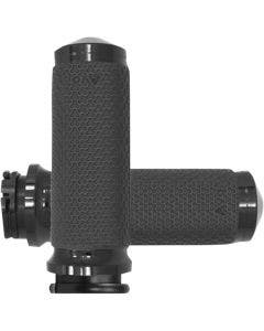 Avon Grips Black Anodized Large Round Memory Foam Grips for Harley Cable 80-21