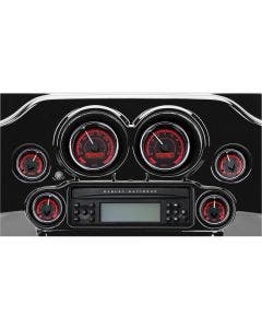 Dakota Digital MVX-8204-KR-C MVX-8K 2 Gauge Plug Black/Red Chrome Bezels 04-13