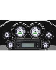 Dakota Digital MVX-8600-WG-K MVX-8K 6 Gauge Plug White/Gray Black Bezels 96-03