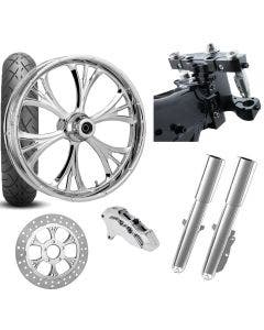 RC 26 Majestic Chrome Wheel Tire Neck Rake Front End Package Harley Single Side
