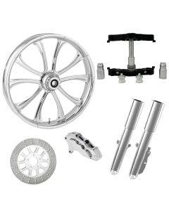 Maverick Chrome 23" Wheel Tire Single Side Raked Triple Trees Lowers & Sliders