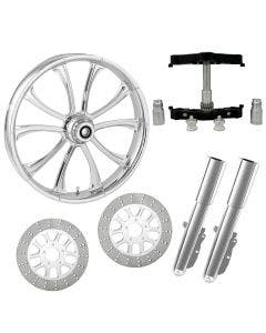 Maverick Chrome 23" Wheel Tire Dual Rotors Raked Triple Trees Lowers & Sliders