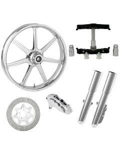 Mission Chrome 23" Wheel Tire Single Side w/ Raked Triple Trees Lowers & Sliders