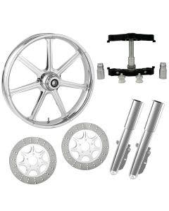 Mission Chrome 23" Wheel Tire Dual Rotors w/ Raked Triple Trees Lowers & Sliders