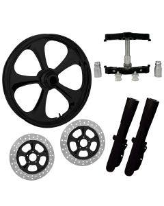 Nitro Black 23" Wheel Tire Dual Rotors w/ Raked Triple Trees Lowers & Sliders