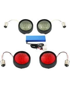 Custom Dynamics PB-HD-BB-B Black Pro-Beam LED Turn Signal Kit 02-11 Harley