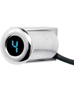 Dakota Digital PGR-1000-F Chrome Blue LED Auto Programming Gear Indicator Flush
