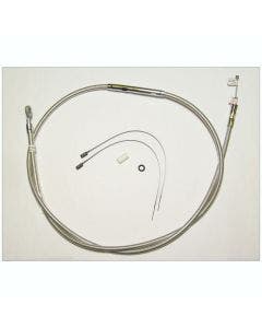 Magnum Polished Stainless Braided 72" Plus + 10 Clutch Cable Harley FLH 08-13