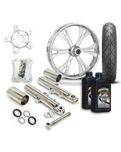 RC 21" Valor Wheel Tire & Complete Chrome Front End Package Harley 14-19 FLH