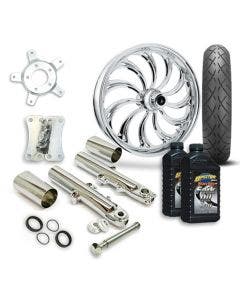 RC 21" Calypso Wheel Tire & Complete Chrome Front End Package Harley 14-19 FLH