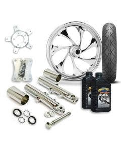 RC 21" Drifter Wheel Tire & Complete Chrome Front End Package Harley 14-19 FLH