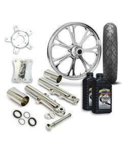 RC 21" Epic Wheel Tire & Complete Chrome Front End Package Harley 14-19 FLH