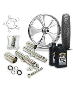 RC 21" Helo Wheel Tire & Complete Chrome Front End Package Harley 14-19 FLH