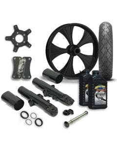 RC 21 Helo Wheel Tire & Complete Black Front End Package Harley 14-19 FLH