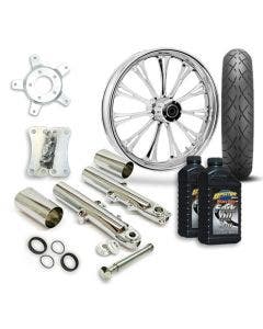 RC 21" Imperial Wheel Tire & Complete Chrome Front End Package Harley 14-19 FLH