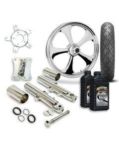RC 21" Nitro Wheel Tire & Complete Chrome Front End Package Harley 14-19 FLH