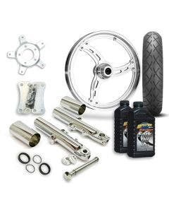 RC 21" Imposter Wheel Tire & Complete Chrome Front End Package Harley 14-19 FLH