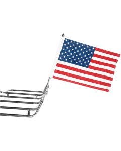 Pro Pad Tour Pack Solid 1/2" Bar Flag Mount w/ 10x15 American Flag for Harley