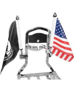Pro Pad 1/2" Square Side Mount Sissy Bar Flag Pole & 6x9 Flag 4 Harley / Metric