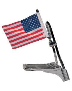 Pro Pad 1/2" Square Side Mount Sissy Bar Flag Pole & 10x15 Flag 4 Harley /Metric