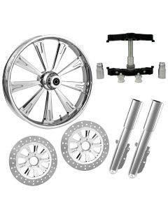 Raider Chrome 23" Wheel Tire Dual Rotors w/ Raked Triple Trees Lowers & Sliders