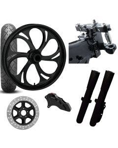 RC 26 Recoil Black Wheel Tire Neck Rake Front End Package Harley Single Side