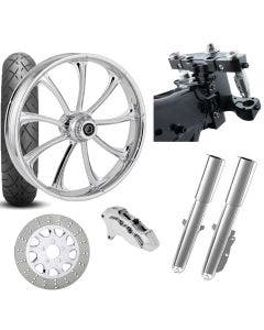 RC 26 Revolt Chrome Wheel Tire Neck Rake Front End Package Harley Single Side