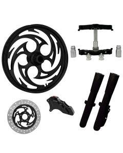 Savage Black 23" Wheel Tire Single Side w/ Raked Triple Trees Lowers & Sliders