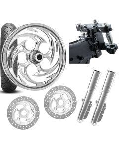 RC 26 Savage Chrome Wheel Tire Neck Rake Front End Package Harley Dual Disc