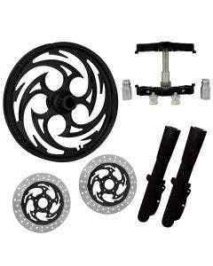 Savage Black 23" Wheel Tire Dual Rotors w/ Raked Triple Trees Lowers & Sliders