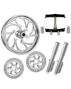 Shifter Chrome 23" Wheel Tire Dual Rotors w/ Raked Triple Trees Lowers & Sliders