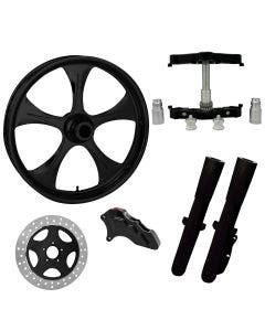 Stratos Black 23" Wheel Tire Single Side w/ Raked Triple Trees Lowers & Sliders