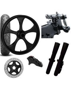 RC 26 Stratos Black Wheel Tire Neck Rake Front End Package Harley Single Side
