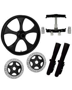 Stratos Black 23" Wheel Tire Dual Rotors w/ Raked Triple Trees Lowers & Sliders