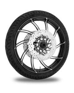 Performance Machine 21" Front Black Supra Wheel Tire Rotor Package Harley 14-15